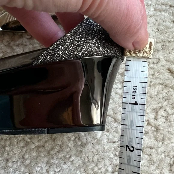 Jimmy Choo Ciara Sandal in Glitter Anthracite - Picture 7 of 7